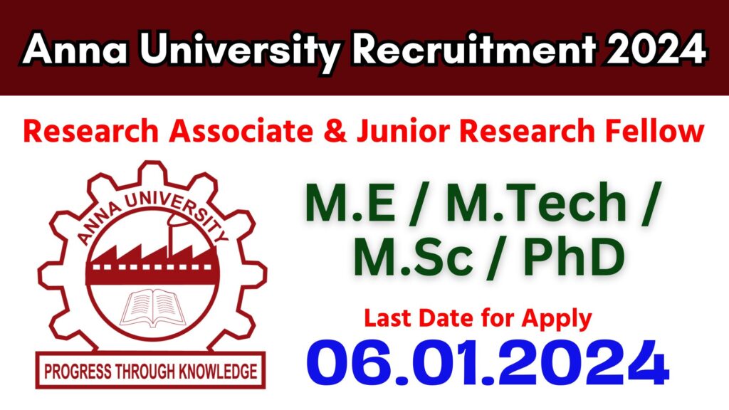 Anna University Recruitment 2024