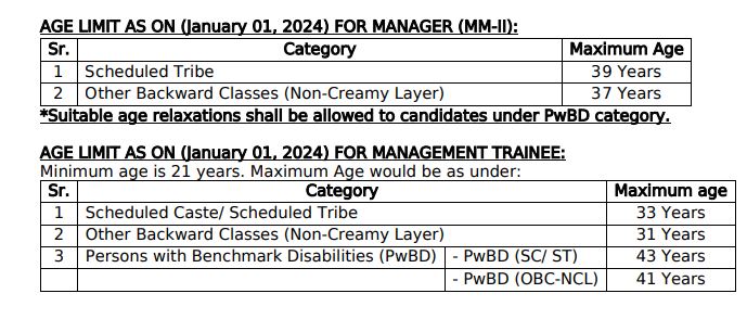 EXIM Bank MT Recruitment 2023-24 Age Limit