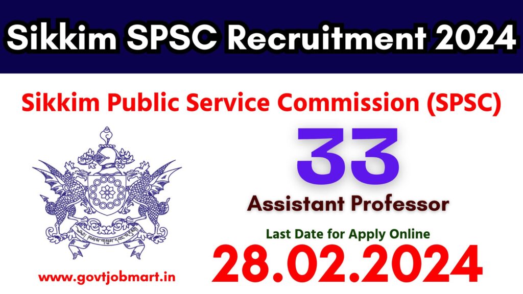 Sikkim SPSC Assistant Professor Recruitment 2024