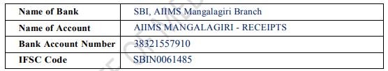 AIIMS Mangalagiri Recruitment 2024 Fees