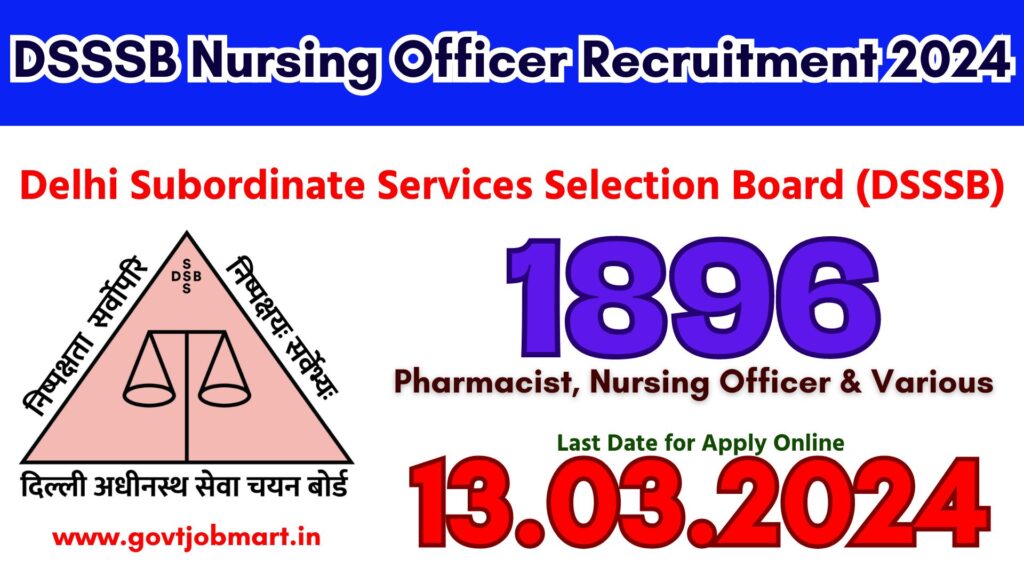 DSSSB Nursing Officer Recruitment 2024