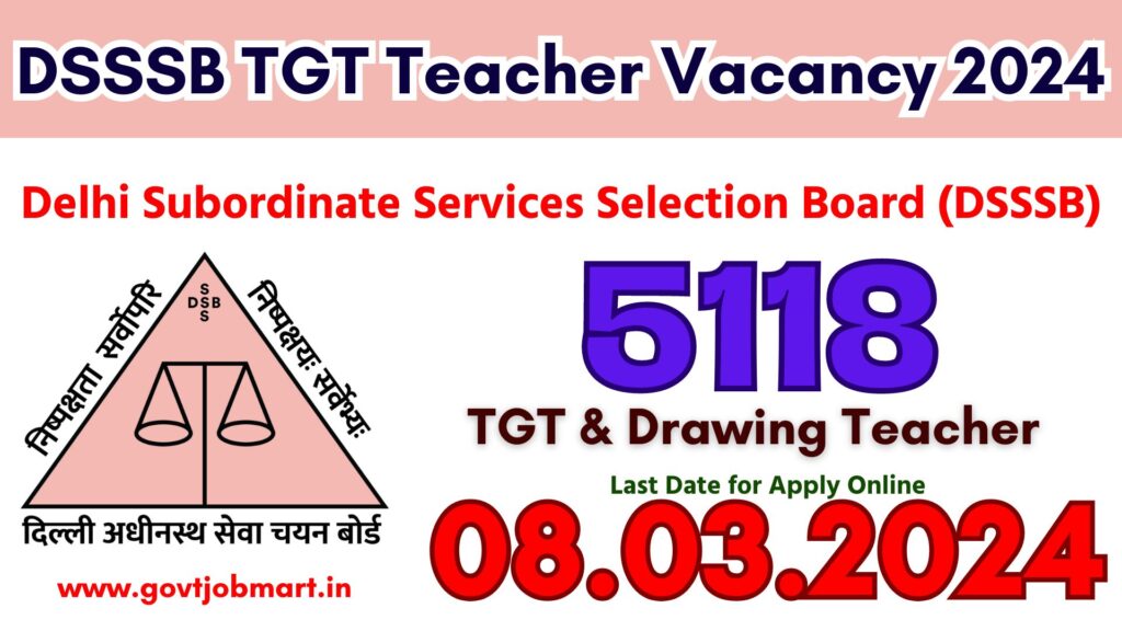DSSSB TGT Teacher Vacancy 2024