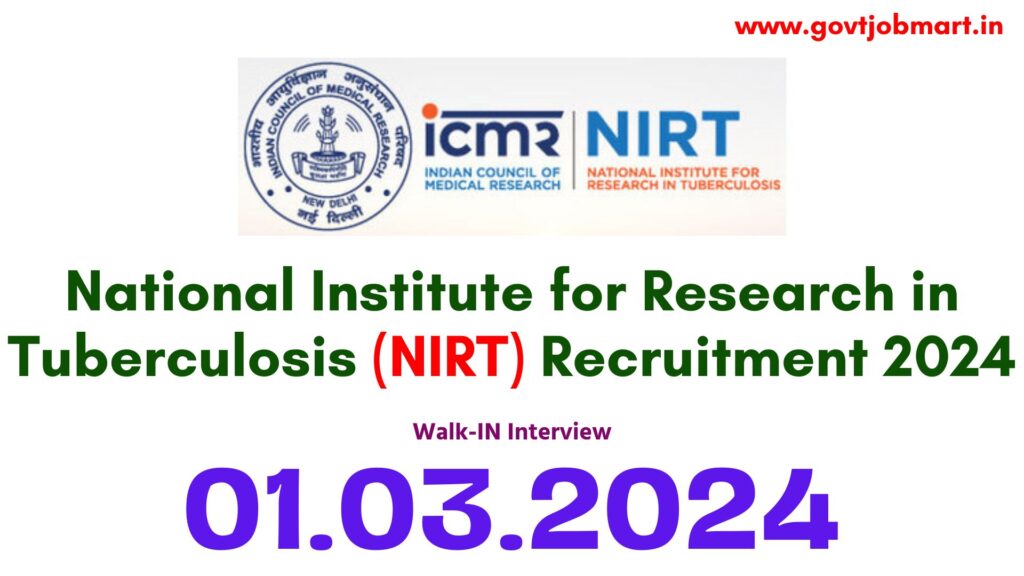 NIRT Chennai Recruitment 2024