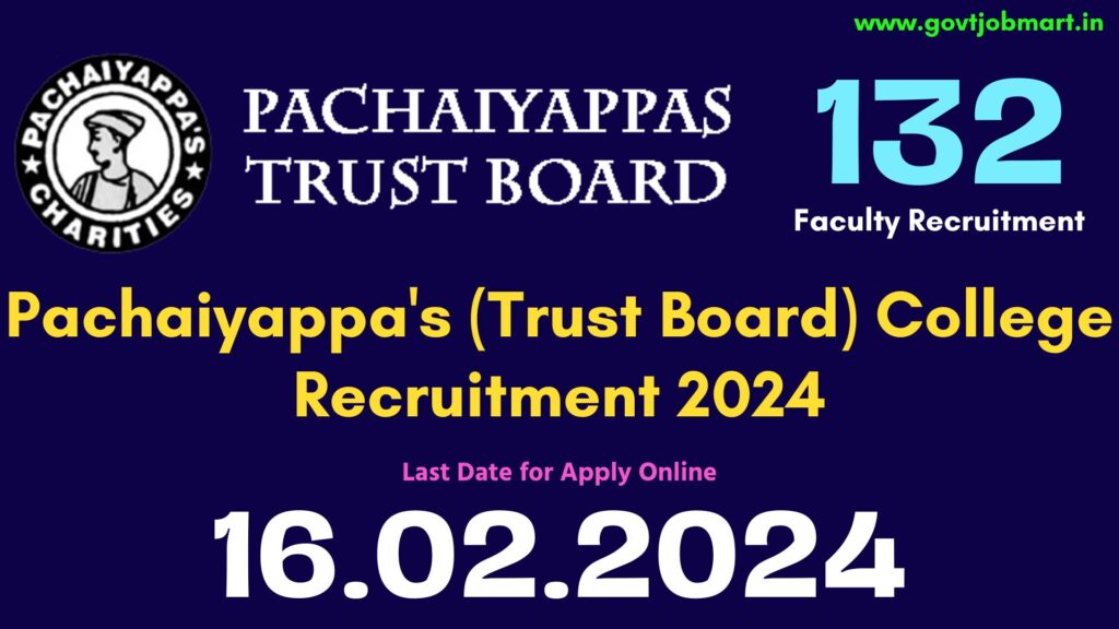 Pachaiyappa's College Recruitment 2024