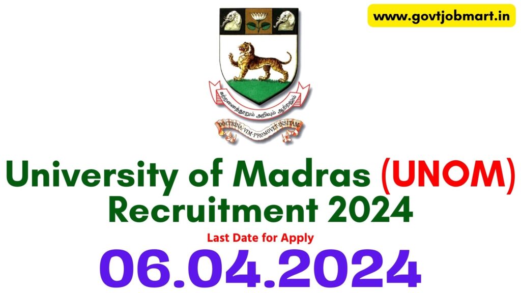 Madras University JRF Recruitment 2024