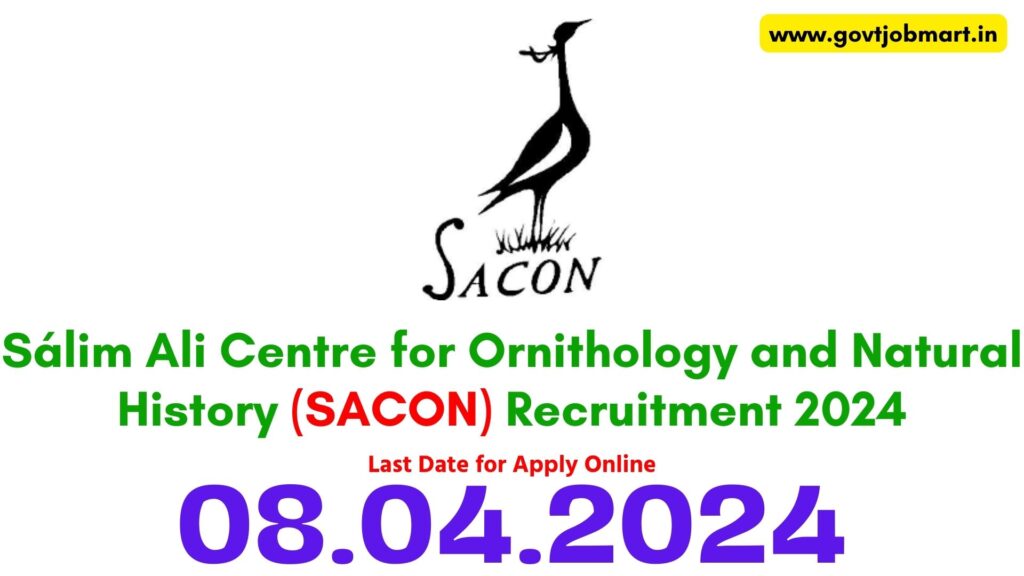 SACON Coimbatore recruitment 2024