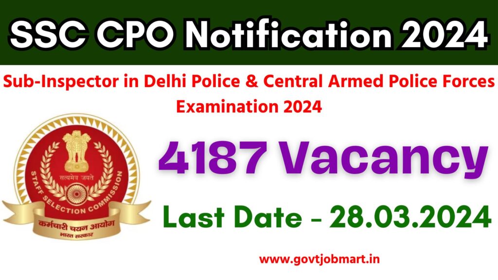SSC CPO Notification 2024