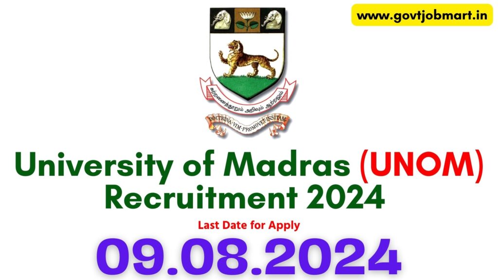 Madras University Recruitment 2024