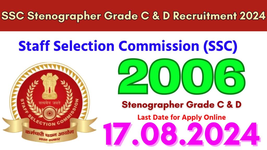 SSC Stenographer Grade C and D Recruitment 2024
