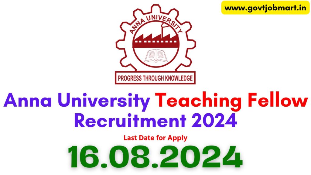 Anna University Teaching Fellow Recruitment 2024