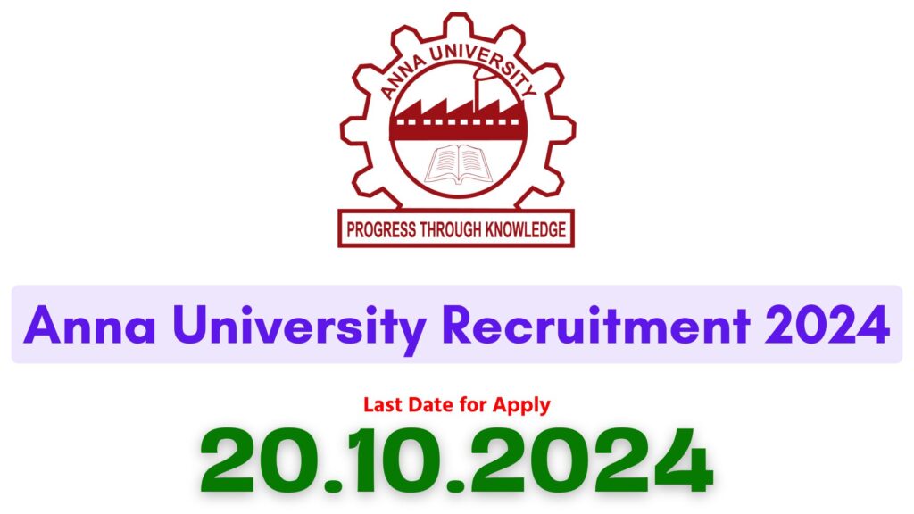 Anna University Project Associate Recruitment 2024
