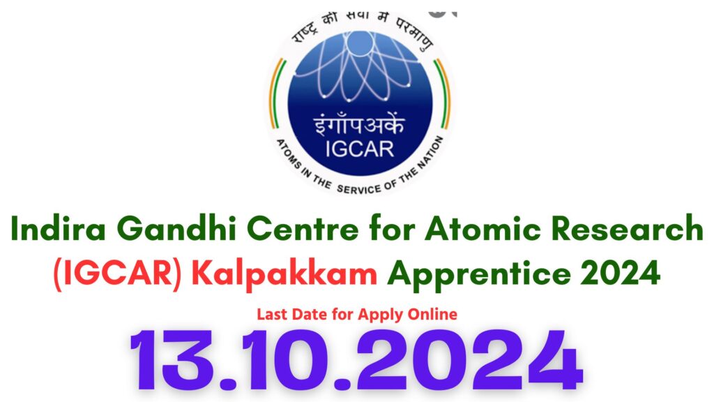 IGCAR Kalpakkam Apprentice 2024