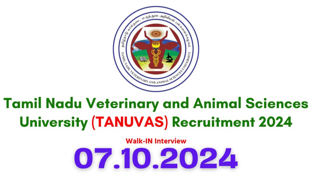 TANUVAS Namakkal Recruitment 2024