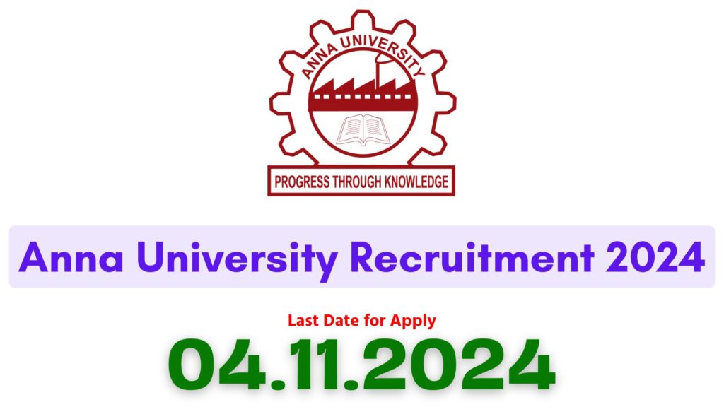 Anna University Junior Research Fellow Recruitment 2024