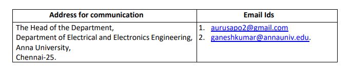 Anna University Recruitment 2024 Address