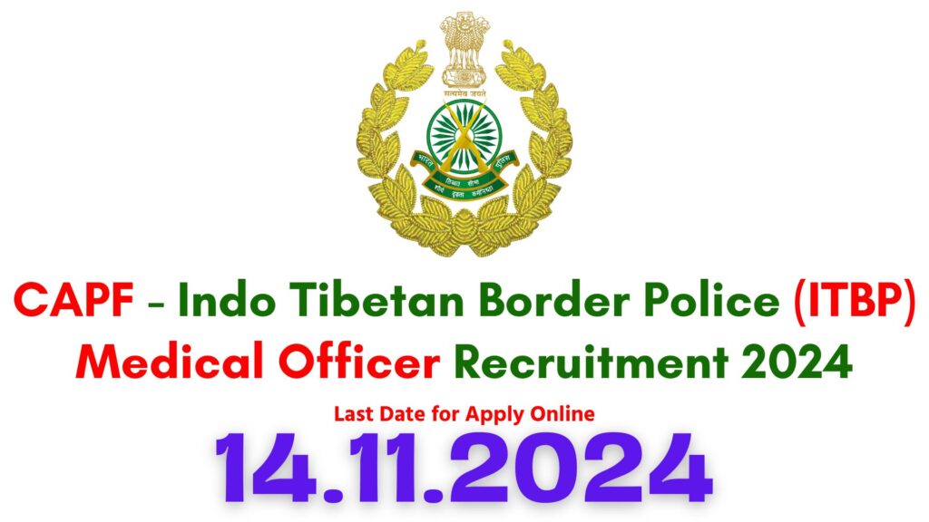 CAPF - ITBP Medical Officer Recruitment 2024