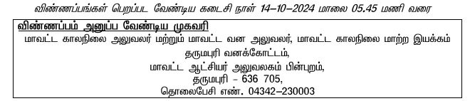 Dharmapuri DCCM Recruitment 2024 Address