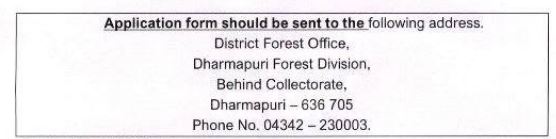 Dharmapuri Forest Department Recruitment 2024 Address