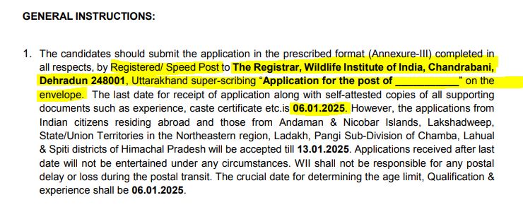 WII Group B & C Recruitment 2025 Address