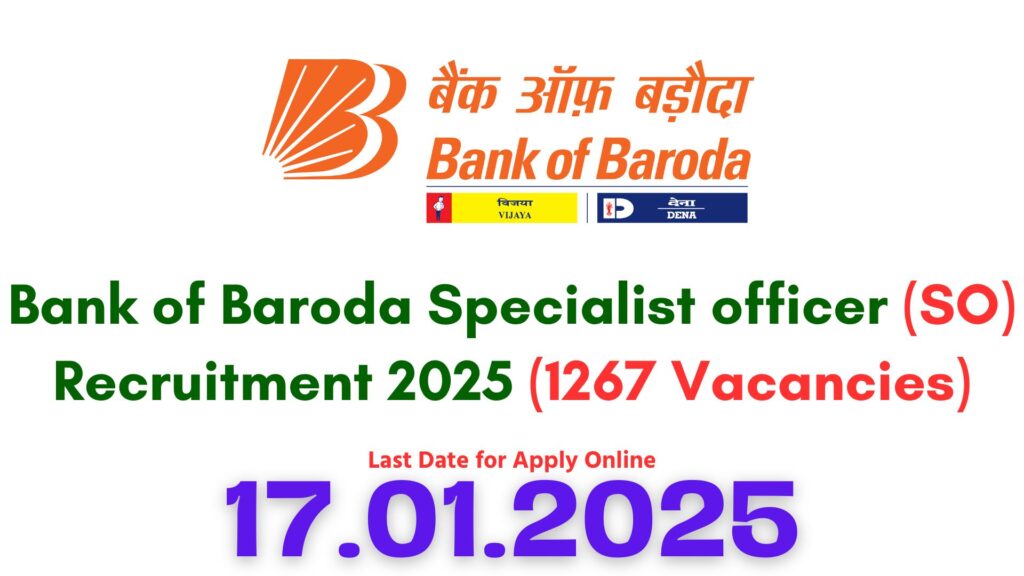 Bank of Baroda Specialist officer Recruitment 2025