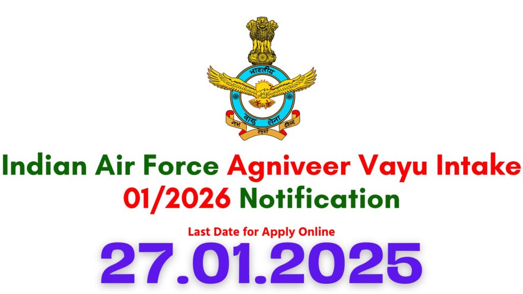 Indian Air Force Agniveer Vayu Intake 01 2026 Notification