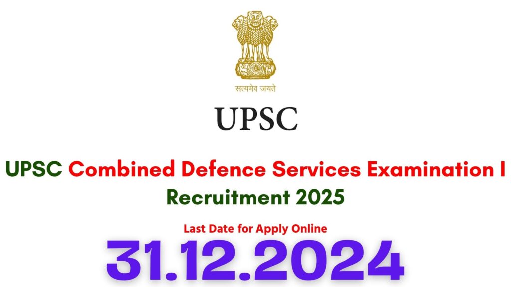 UPSC CDS 1 Recruitment 2025 