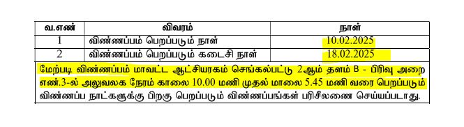Chengalpattu Collector Office Recruitment 2025 Address