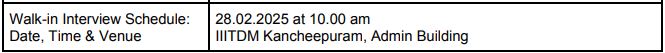 IIITDM Kancheepuram Recruitment 2025 Address