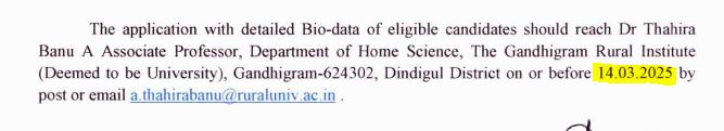 GRI Dindigul Recruitment 2025 Address
