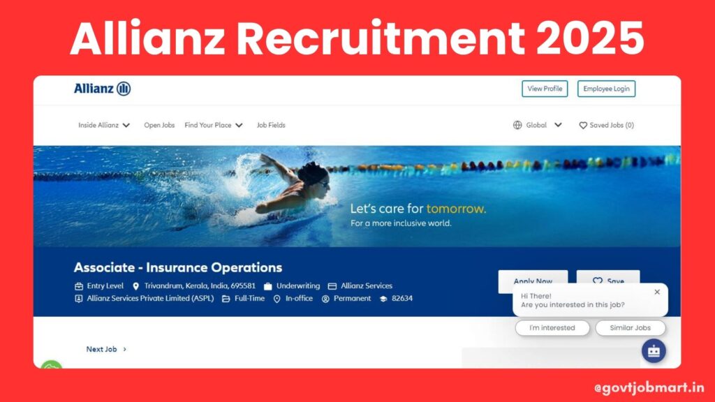 Allianz Associate Insurance Operations Recruitment 2025 in Trivandrum – Apply Online