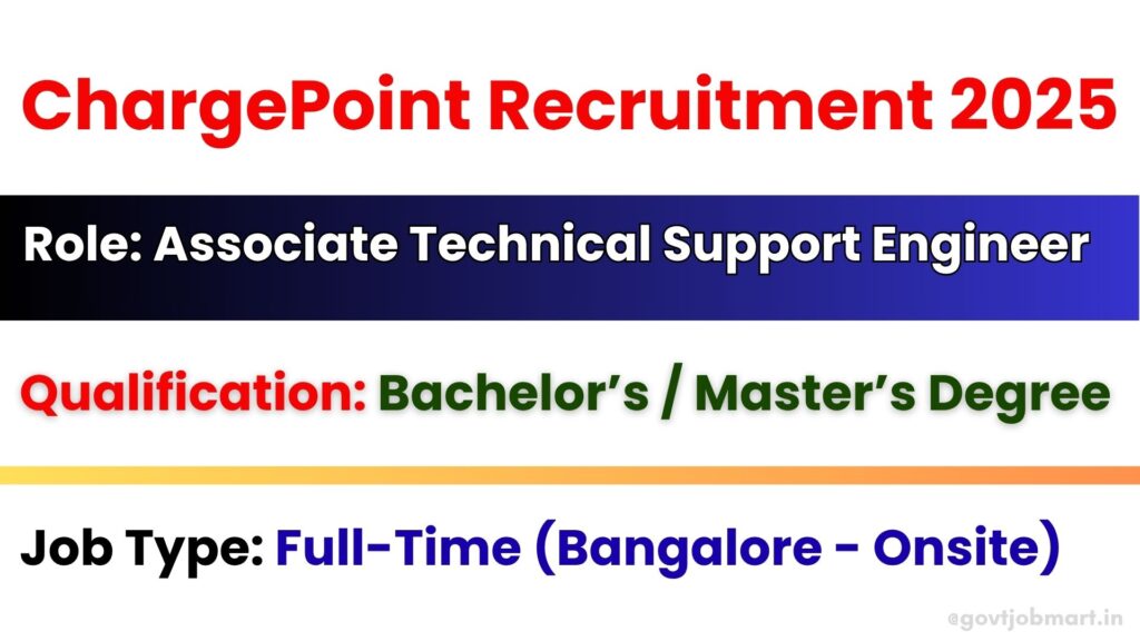 ChargePoint hiring Associate Technical Support Engineer in Bangalore 2025