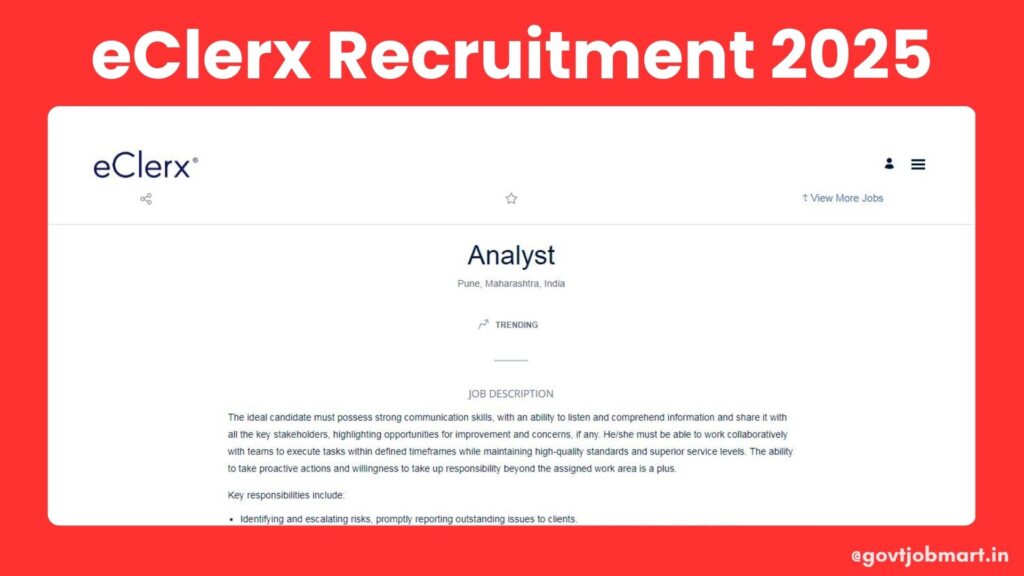 eClerx Recruitment 2025 Analyst Job Openings in Pune for Freshers and Experienced