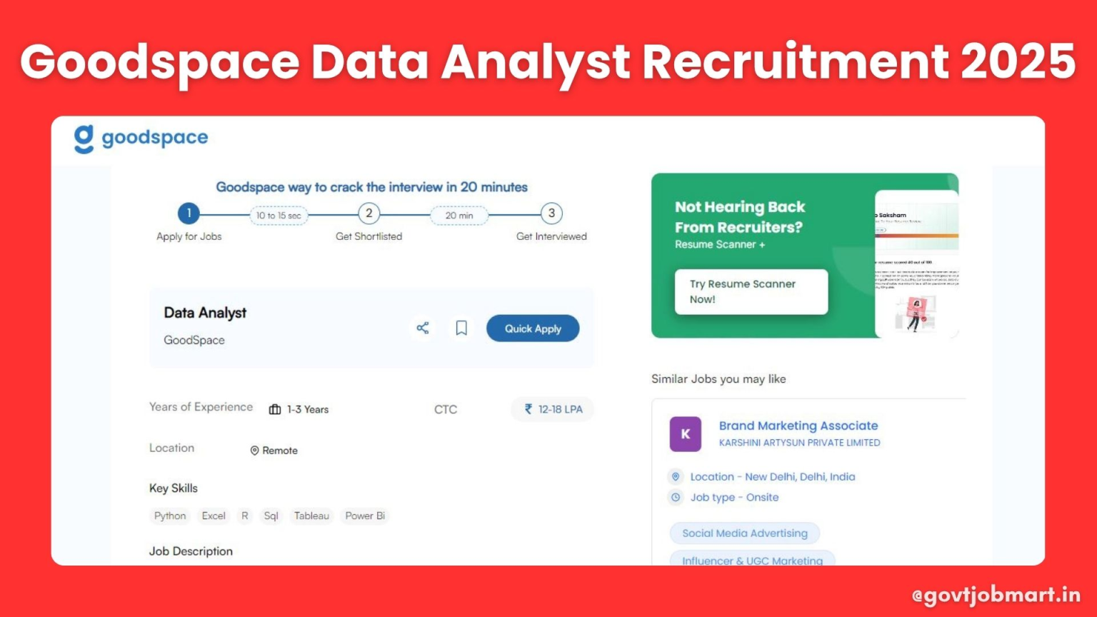 Goodspace Work From Home Jobs 2025; Hiring Data Analyst – Eligibility ...