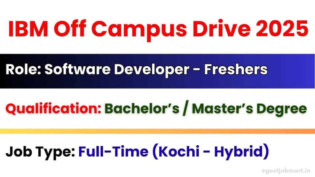 IBM Off Campus Drive 2025 – Software Developer Jobs in Kochi (Hybrid Mode)