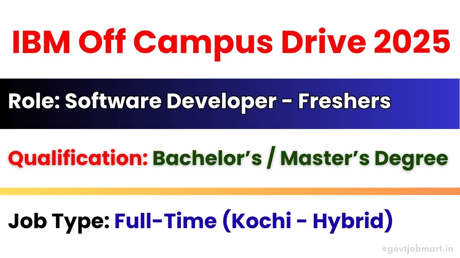 IBM Off Campus Drive 2025 – Software Developer Job Openings in Kochi ...