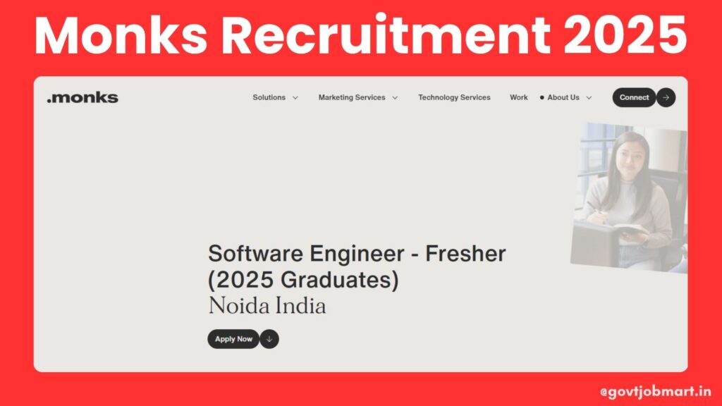 Monks Off-Campus Drive 2025 for Software Engineer in Noida