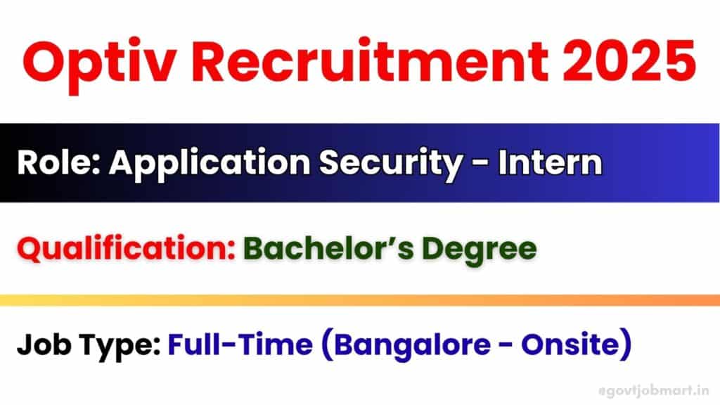 Optiv Application Security Intern Recruitment 2025 in Bangalore
