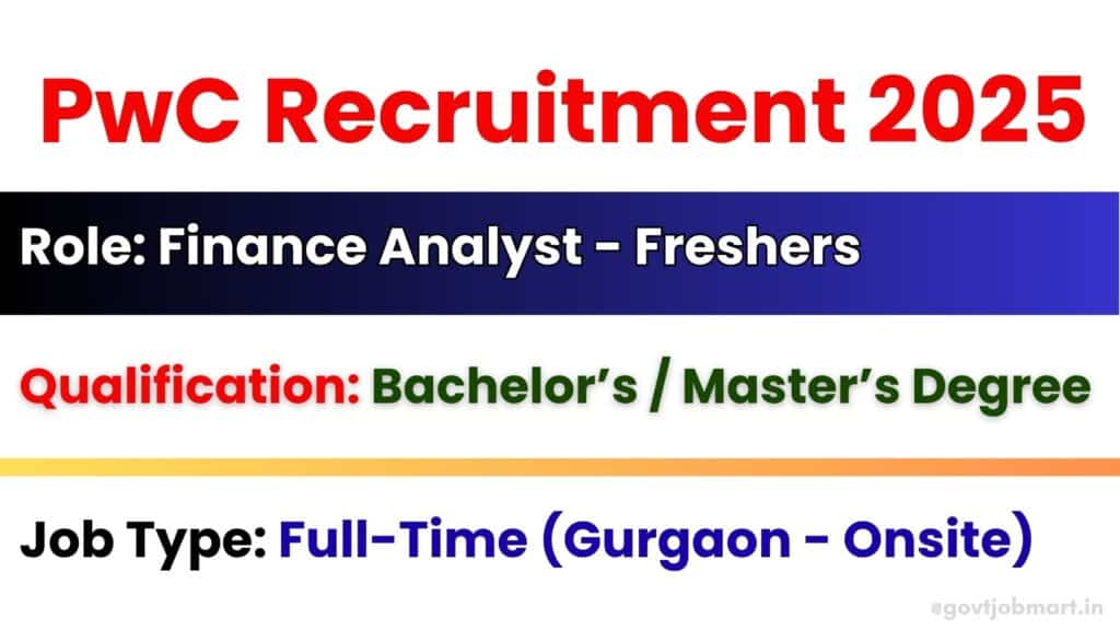 PwC Finance Analyst job openings in Gurgaon 2025 for freshers and experienced candidates