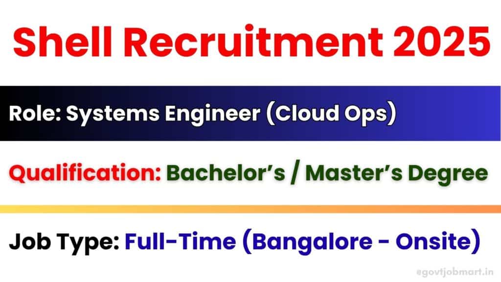 Shell Recruitment 2025 – Systems Engineer Cloud Ops Jobs in Bangalore