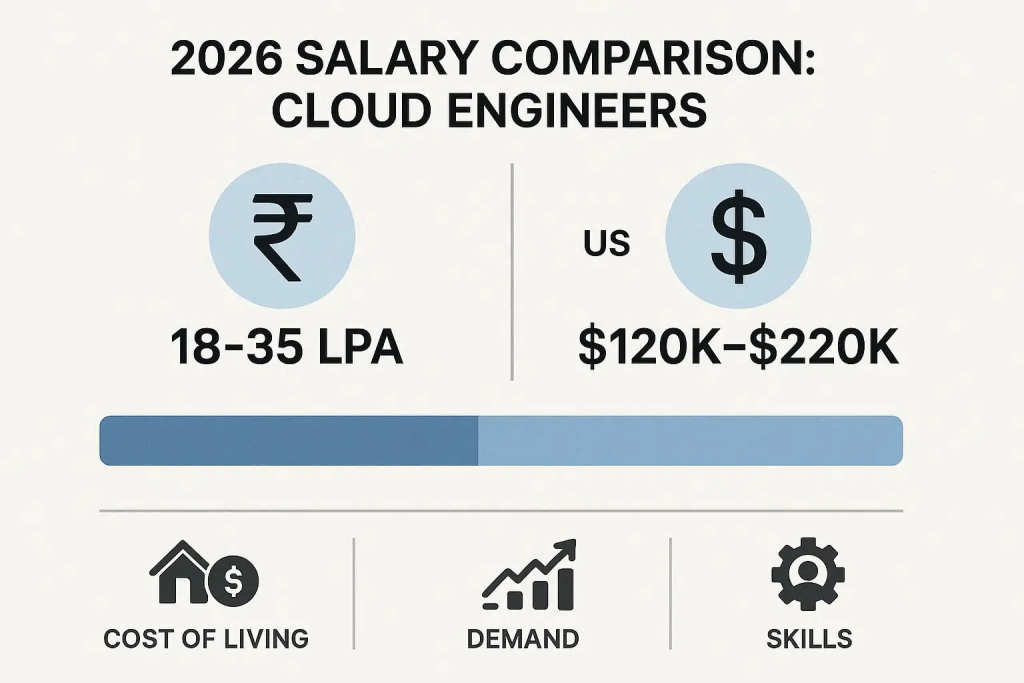 Cloud Engineer Salary in India and the United States 2026