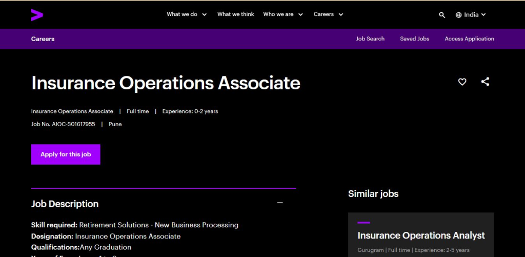 Accenture Recruitment Drive; Hiring Operations Associate