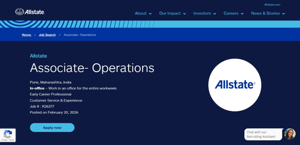 Allstate Recruitment Drive; Hiring Operations Associate