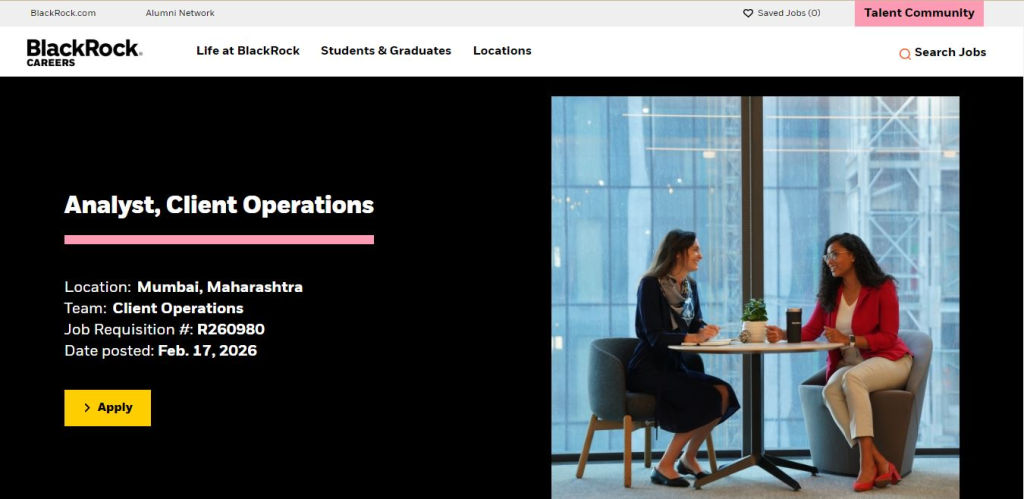BlackRock Recruitment Drive; Hiring Client Operations Analyst