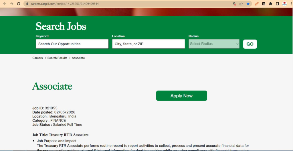 Cargill Recruitment Drive; Hiring Associate