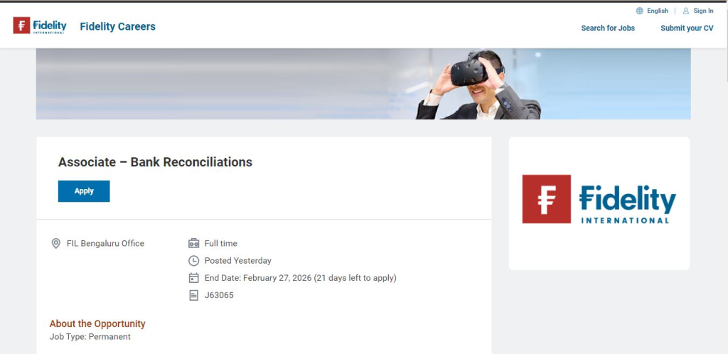 Fidelity International Recruitment Drive; Hiring Associate