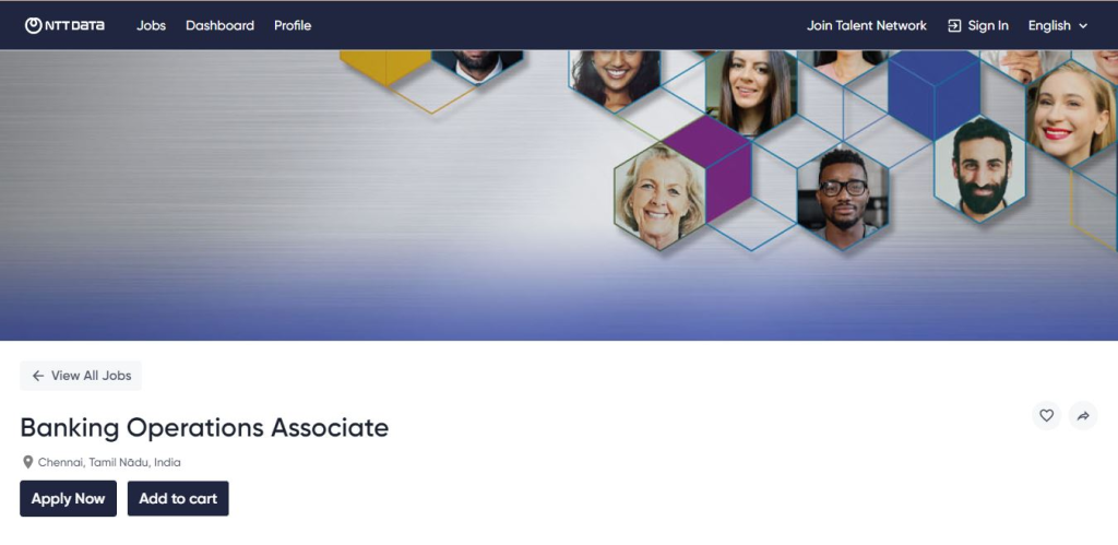 NTT Data Recruitment Drive; Hiring Banking Operations Associate