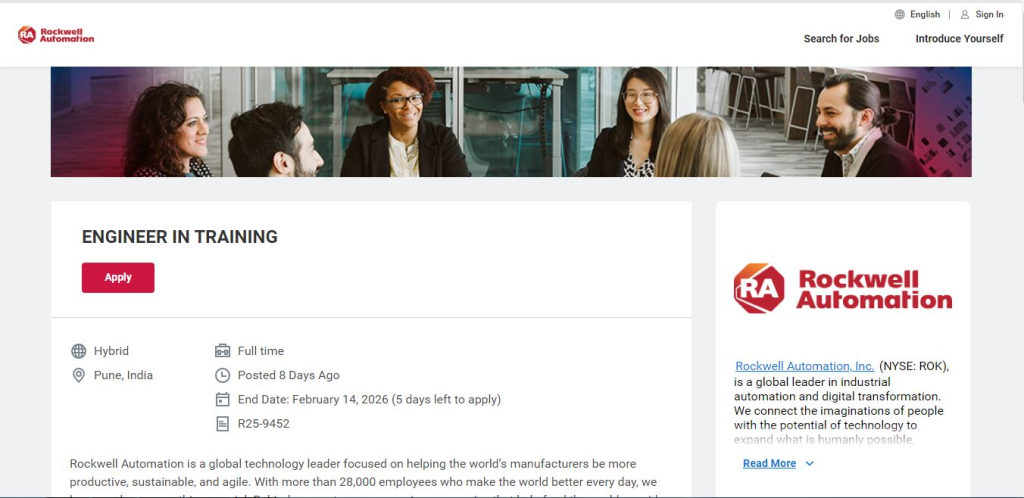 Rockwell Automation Recruitment Drive; Hiring Trainee 