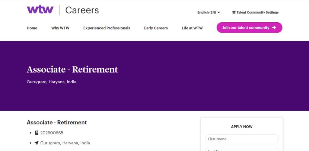 WTW Recruitment Drive; Hiring Associate 