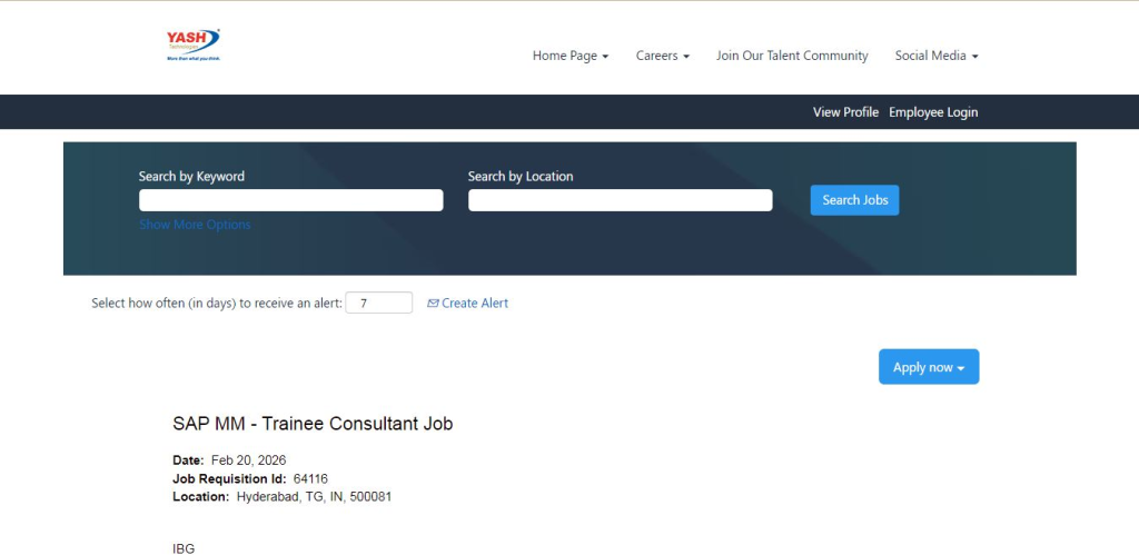 Yash Technologies Recruitment Drive; Hiring Trainee Consultant
