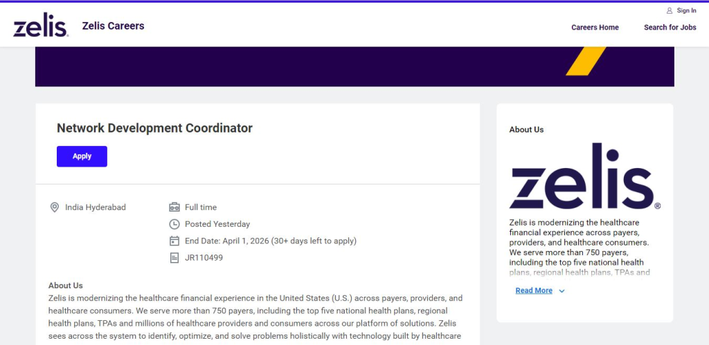 Zelis Recruitment Drive; Hiring Network Development Coordinator